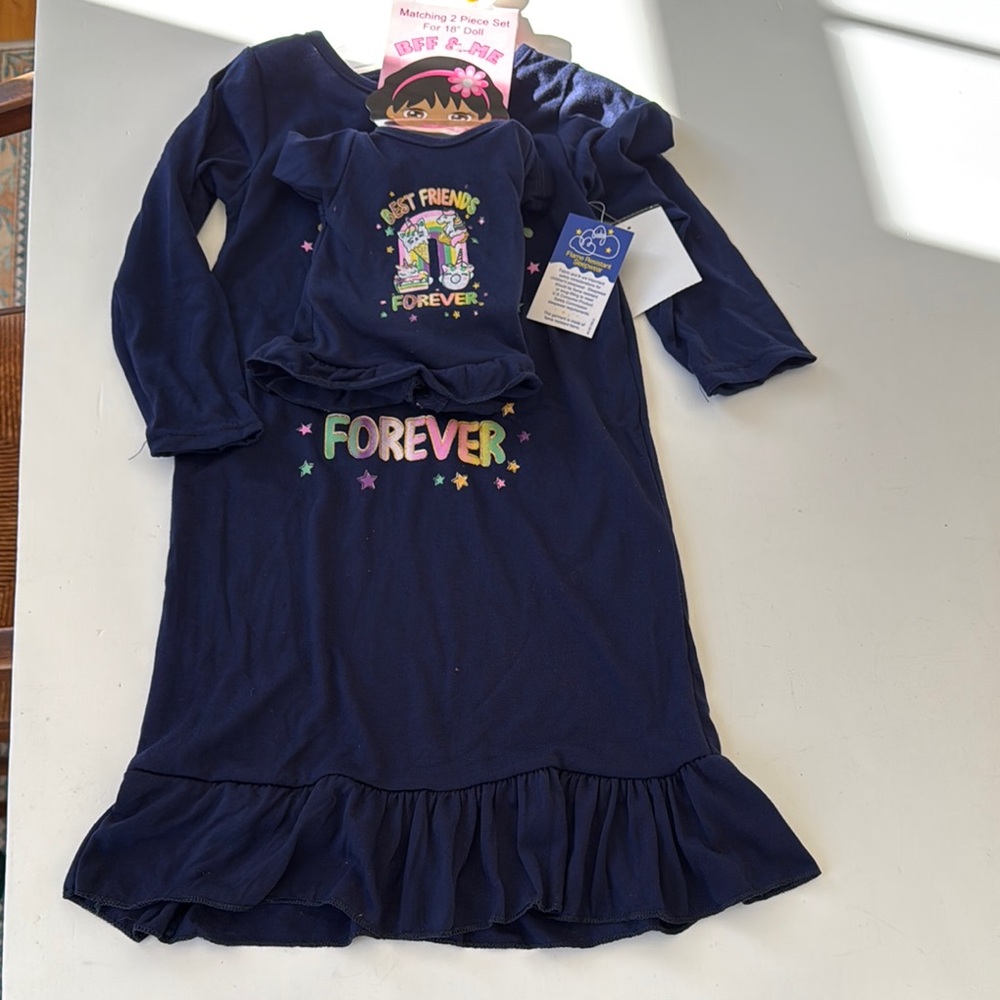 Blue Long Sleeve Nightgown